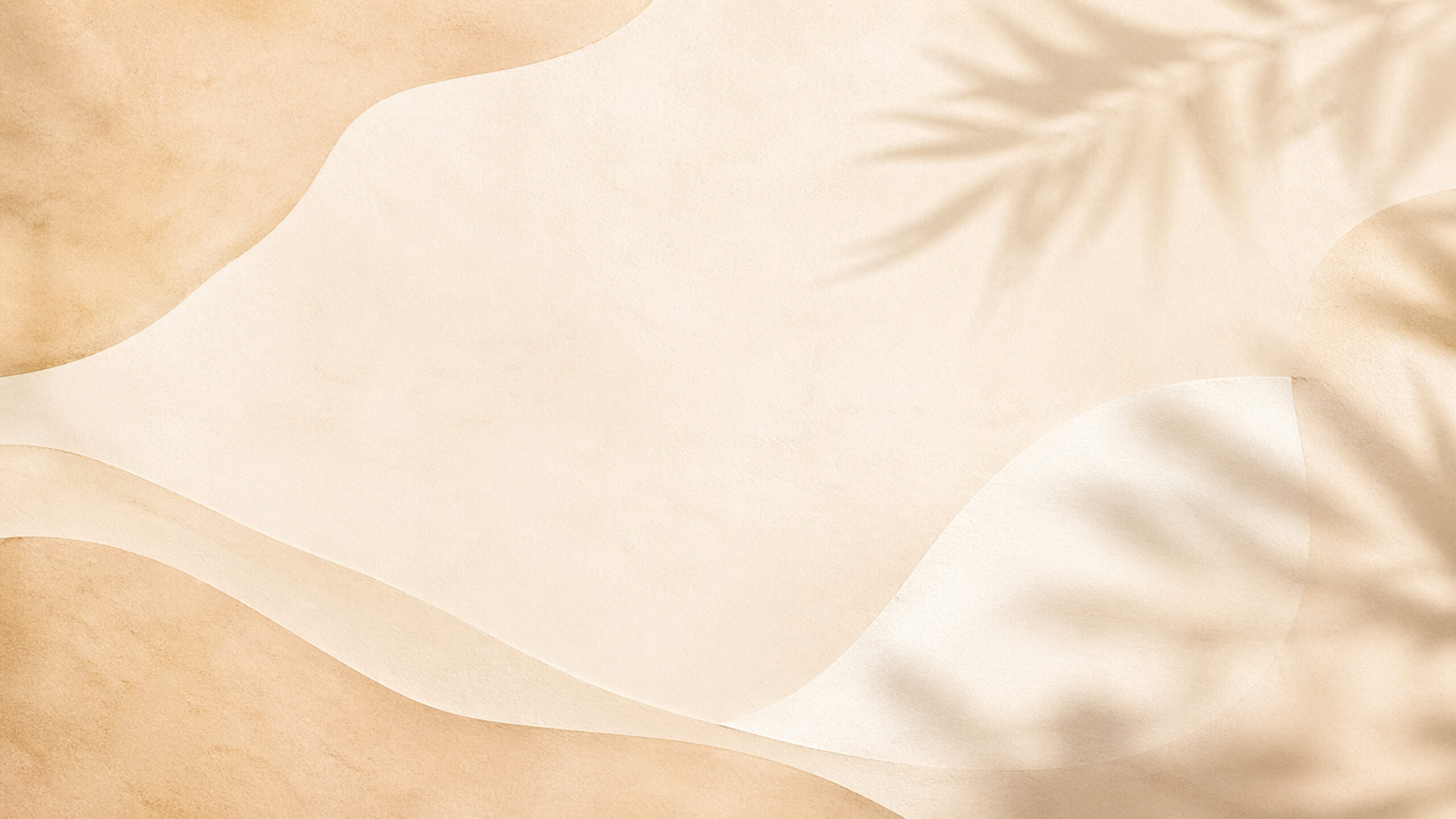 Warm beige organic minimal background with soft layered curves and subtle natural shadows